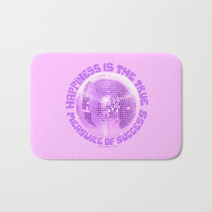 Happiness Is The True Measure of Success in Purple Bath Mat Gallery Image 1