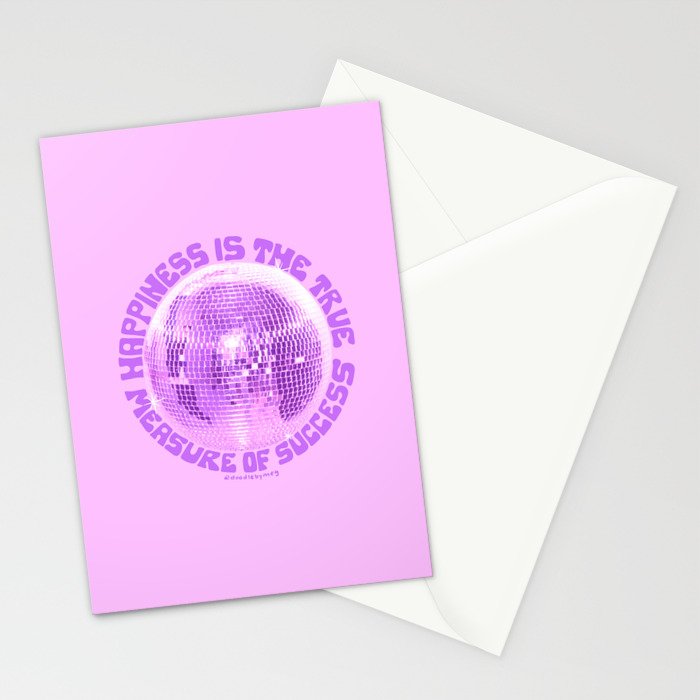 Happiness Is The True Measure of Success in Purple Stationery Card Gallery Image 2