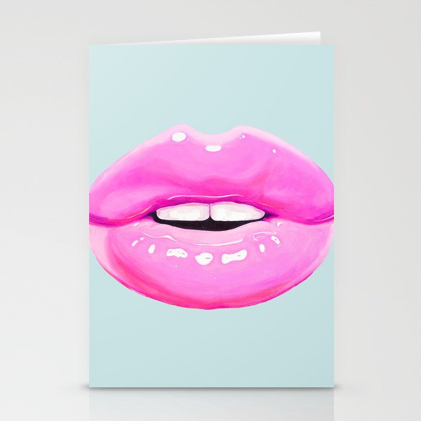 Fashion pink lips Stationery Card Gallery Image 2