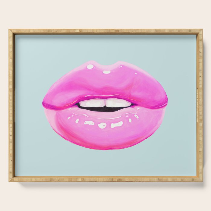 Fashion pink lips Serving Tray Gallery Image 1