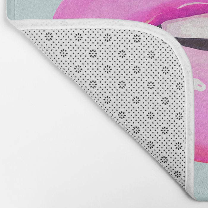 Fashion pink lips Bath Mat Gallery Image 2