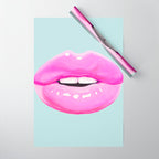 Fashion pink lips Wrapping Paper Gallery Image 1