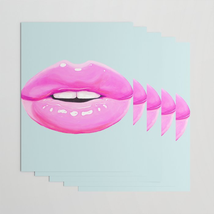 Fashion pink lips Wrapping Paper Gallery Image 3