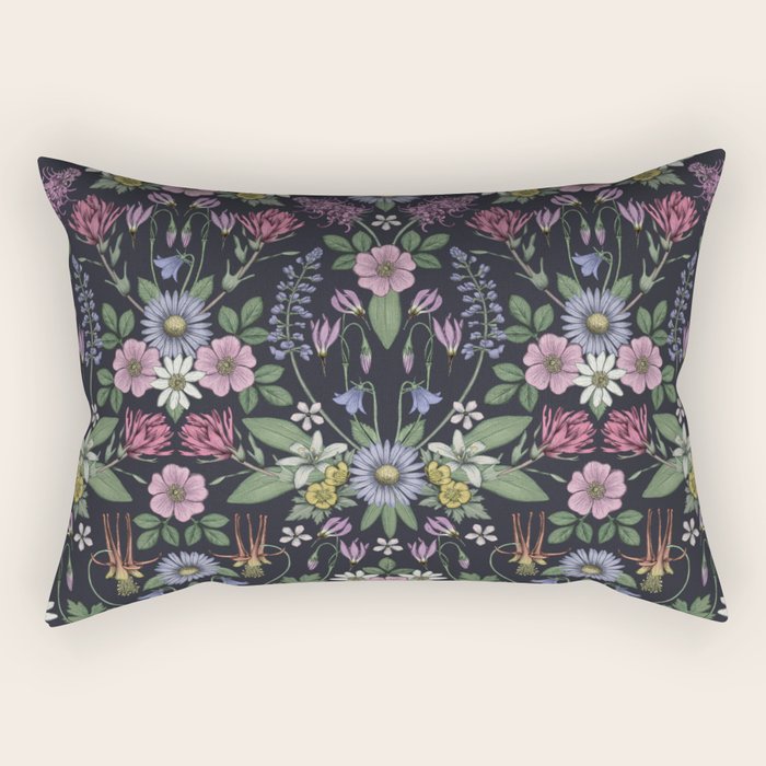 Mount Rainier Wildflowers Rectangular Pillow Gallery Image 2