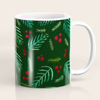 Christmas tree branches and berries - green Coffee Mug Gallery Image 1