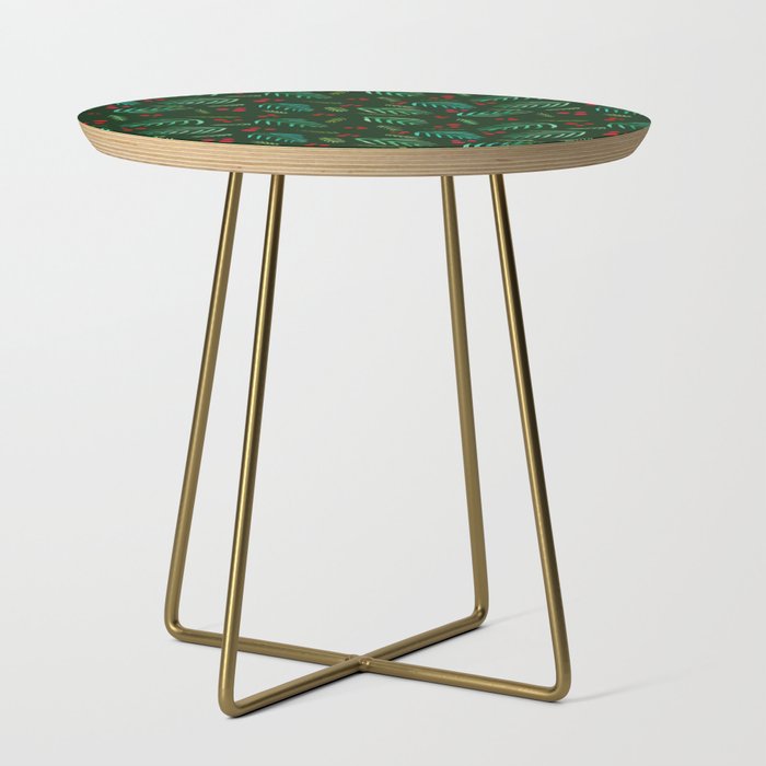 Christmas tree branches and berries - green Side Table Gallery Image 1