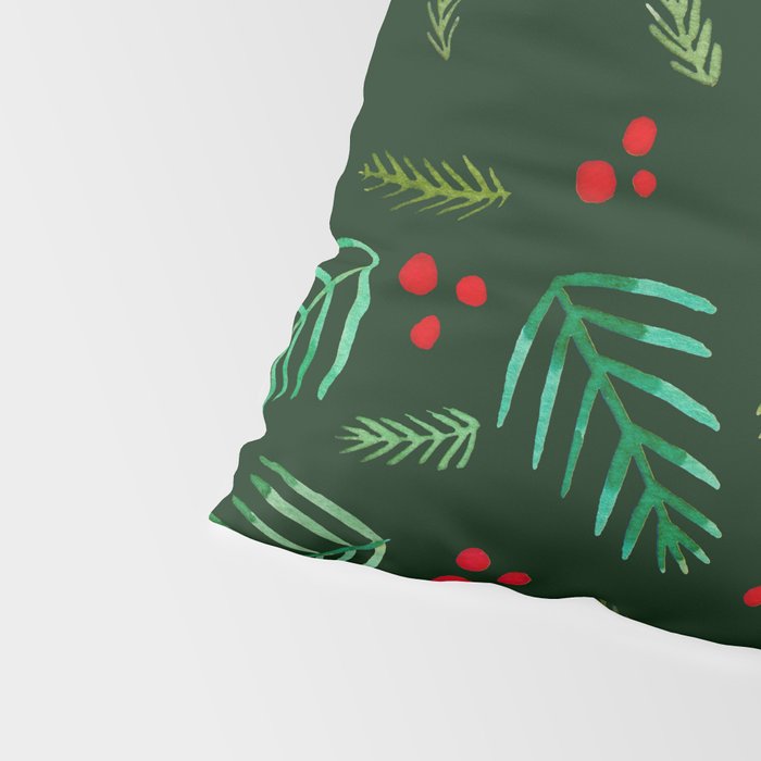 Christmas tree branches and berries - green Pillow Sham Gallery Image 4