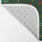 Christmas tree branches and berries - green Bath Mat Gallery Image 2