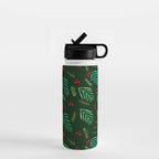 Christmas tree branches and berries - green Water Bottle Gallery Image 1