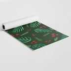 Christmas tree branches and berries - green Yoga Mat Gallery Image 2