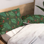 Christmas tree branches and berries - green Pillow Sham Gallery Image 2
