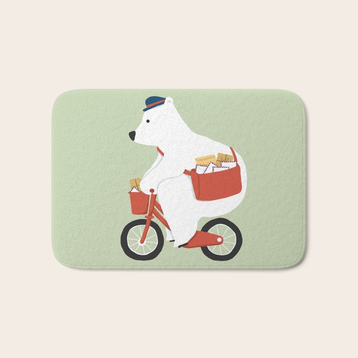 Polar bear postal express Bath Mat Gallery Image 1