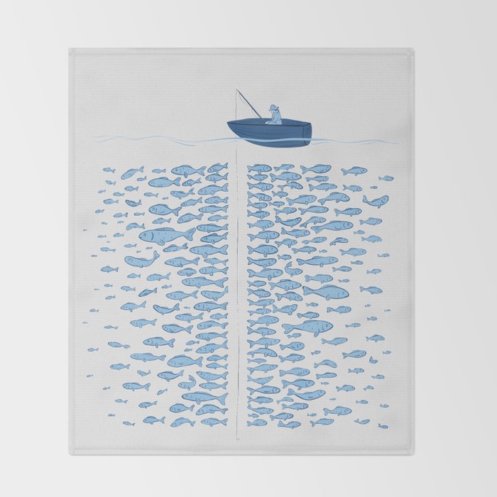 217 Finicky Fish (plenty of fish in the sea) Throw Blanket Gallery Image 2