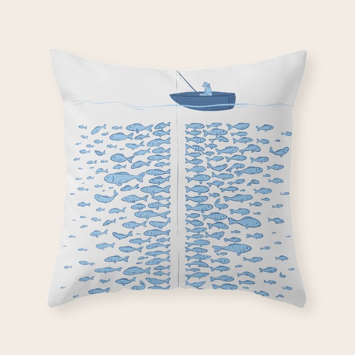 217 Finicky Fish (plenty of fish in the sea) Throw Pillow Gallery Image 6