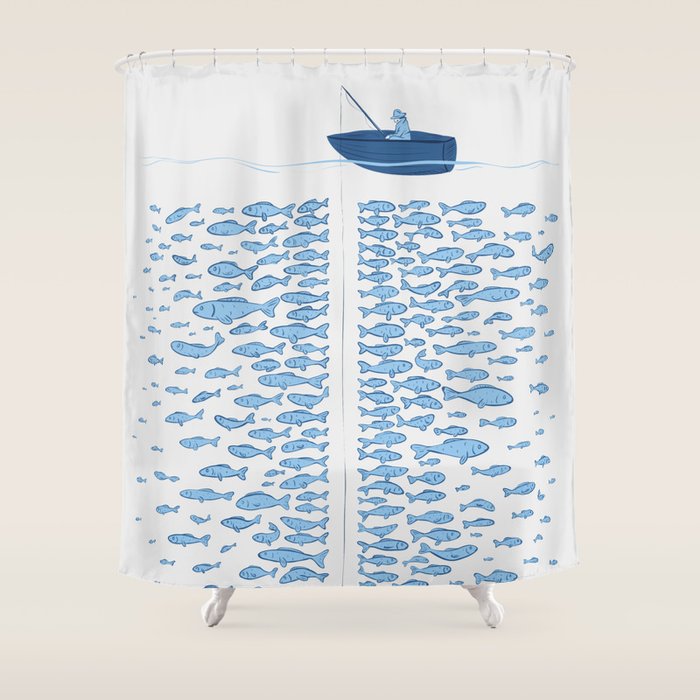 217 Finicky Fish (plenty of fish in the sea) Shower Curtain Gallery Image 1