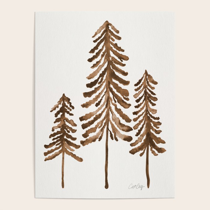 Pine Trees - Sepia Palette Poster Gallery Image 4