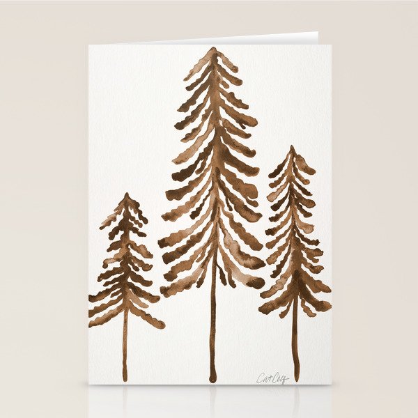 Pine Trees - Sepia Palette Stationery Card Gallery Image 1