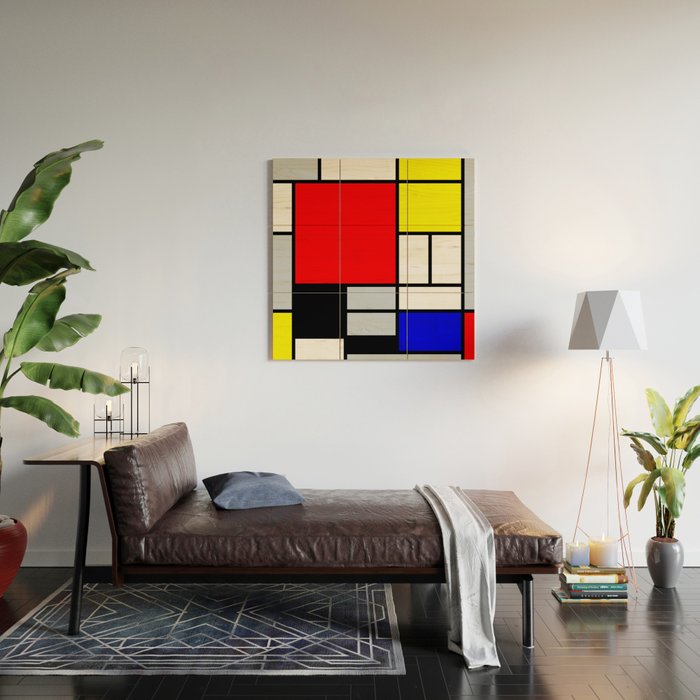 Mondrian Wood Wall Art Gallery Image 2