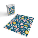 Cute Vintage Flower Pattern Scandinavian Folk Art Jigsaw Puzzle Gallery Image 2