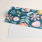 Cute Vintage Flower Pattern Scandinavian Folk Art Wrapping Paper Gallery Image 2
