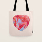 Heart and love retro psychedelic, valentine's day Tote Bag Gallery Image 1