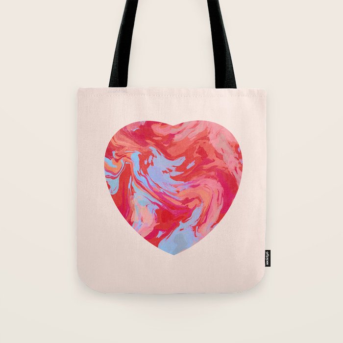 Heart and love retro psychedelic, valentine's day Tote Bag Gallery Image 1
