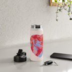 Heart and love retro psychedelic, valentine's day Water Bottle Gallery Image 5