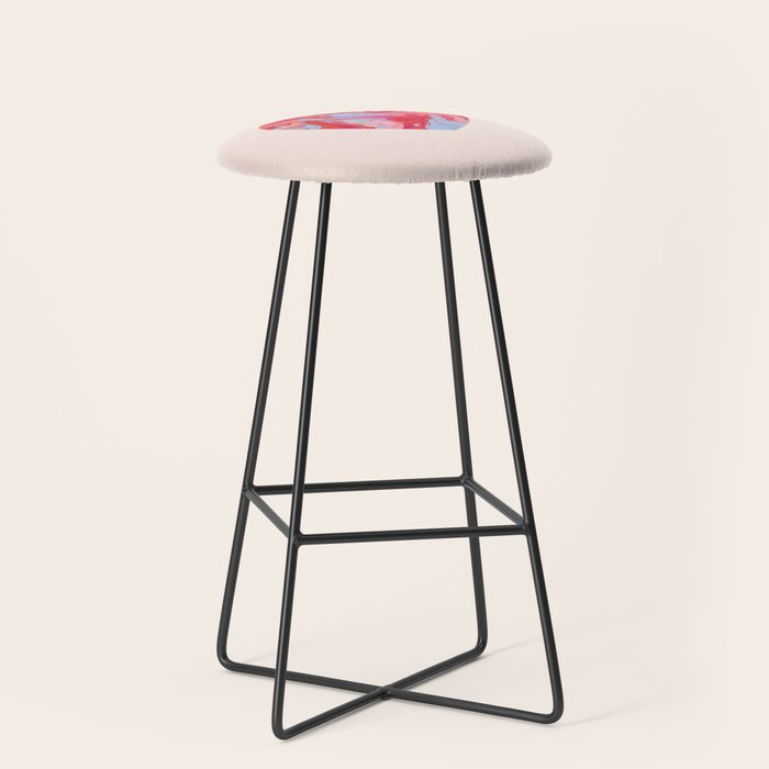 Heart and love retro psychedelic, valentine's day Stool Gallery Image 1