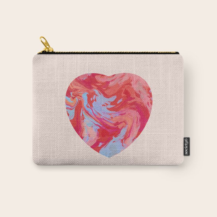 Heart and love retro psychedelic, valentine's day Carry All Pouch Gallery Image 1