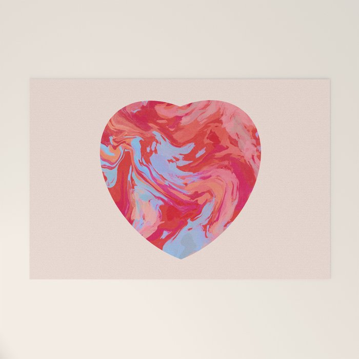 Heart and love retro psychedelic, valentine's day Welcome Mat Gallery Image 1