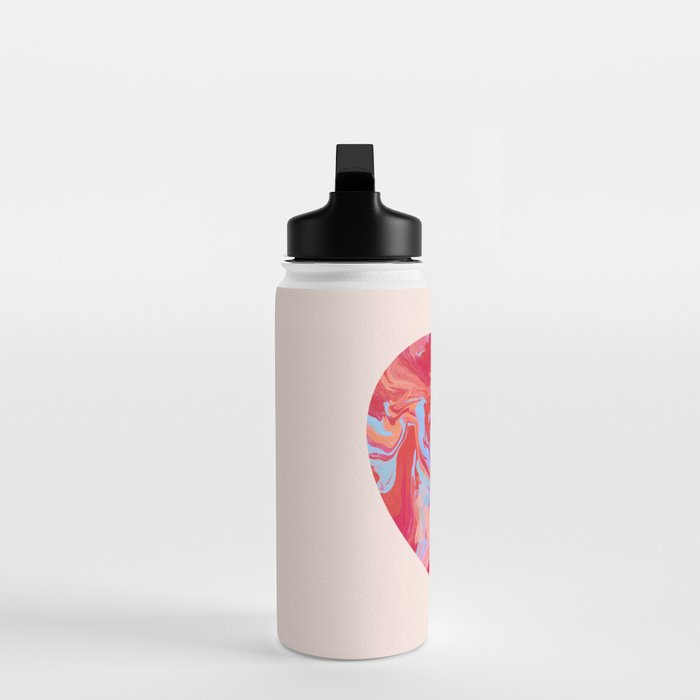 Heart and love retro psychedelic, valentine's day Water Bottle Gallery Image 3