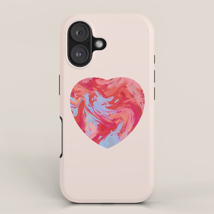Heart and love retro psychedelic, valentine's day iPhone Case Gallery Image 1