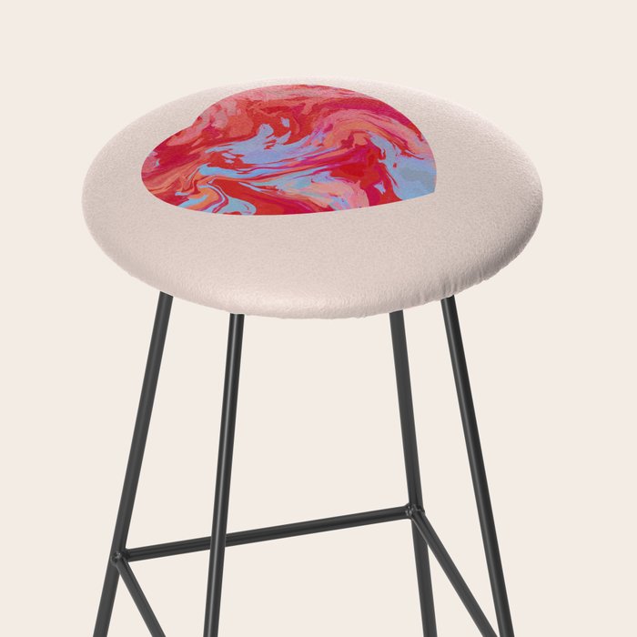 Heart and love retro psychedelic, valentine's day Stool Gallery Image 2