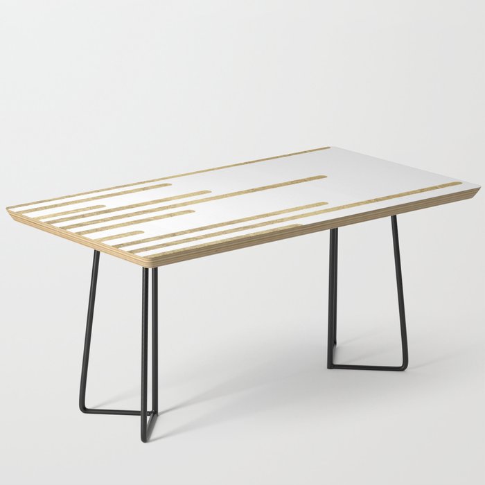 Abstract minimalist white gold geometrical lines Coffee Table Gallery Image 1