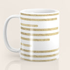 Abstract minimalist white gold geometrical lines Coffee Mug Gallery Image 3