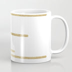 Abstract minimalist white gold geometrical lines Coffee Mug Gallery Image 1