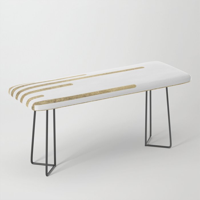 Abstract minimalist white gold geometrical lines Bench Gallery Image 1
