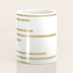 Abstract minimalist white gold geometrical lines Coffee Mug Gallery Image 4