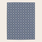 Nouveau Spanish Tile Pattern in Nautical Navy Blue and White Poster Gallery Image 4