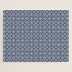 Nouveau Spanish Tile Pattern in Nautical Navy Blue and White Jigsaw Puzzle Gallery Image 1