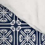 Nouveau Spanish Tile Pattern in Nautical Navy Blue and White Comforter Gallery Image 4