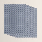 Nouveau Spanish Tile Pattern in Nautical Navy Blue and White Wrapping Paper Gallery Image 3