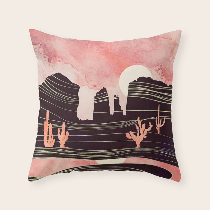 Rose Desert Throw Pillow Gallery Image 1