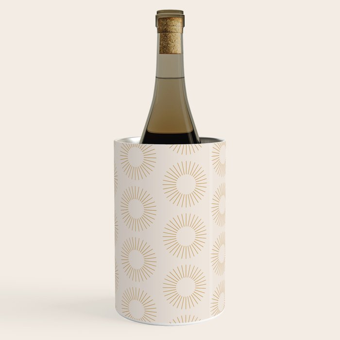 Minimalist Sunray Pattern XIV Natural Neutral Wine Chiller Gallery Image 3