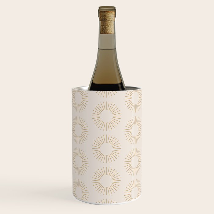 Minimalist Sunray Pattern XIV Natural Neutral Wine Chiller Gallery Image 1
