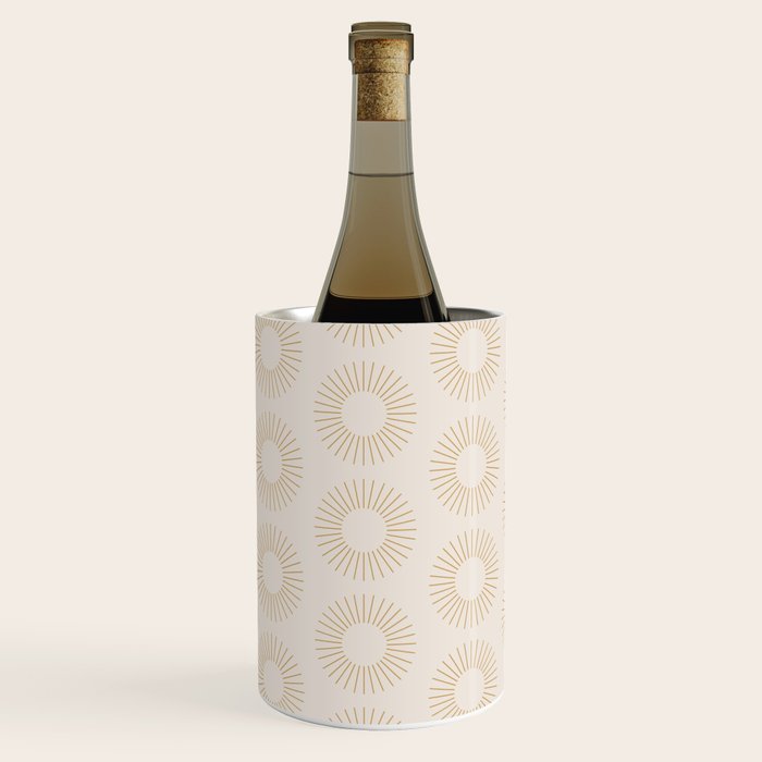 Minimalist Sunray Pattern XIV Natural Neutral Wine Chiller Gallery Image 2
