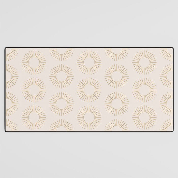 Minimalist Sunray Pattern XIV Natural Neutral Desk Mat Gallery Image 3