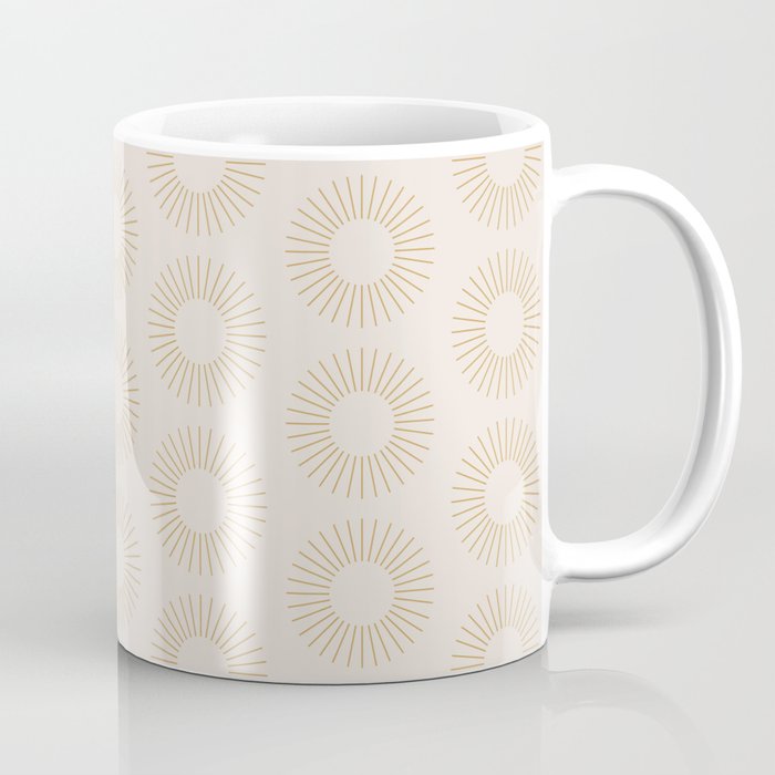 Minimalist Sunray Pattern XIV Natural Neutral Coffee Mug Gallery Image 1
