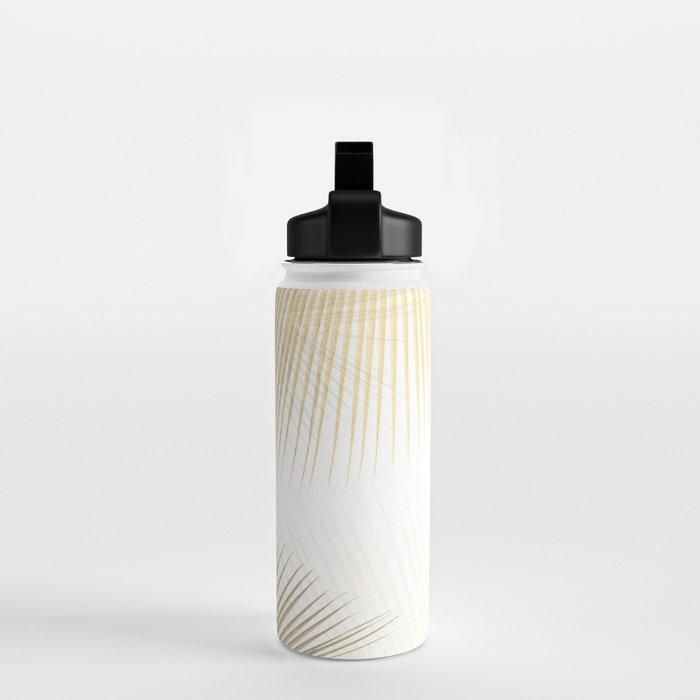 Palm leaf synchronicity - gold Water Bottle Gallery Image 2
