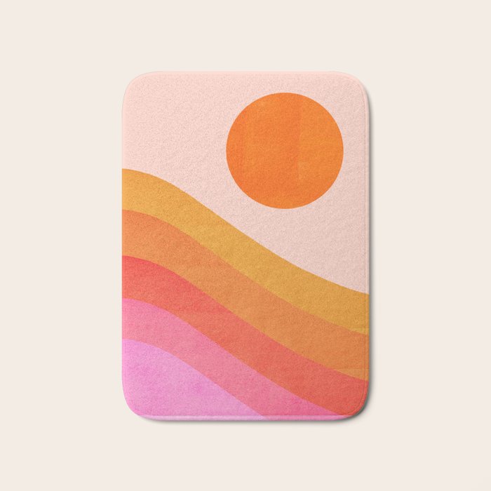 Abstraction_SUNSET_OCEAN_COLOR_POP_ART_Minimalism_009D Bath Mat Gallery Image 1